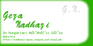 geza nadhazi business card